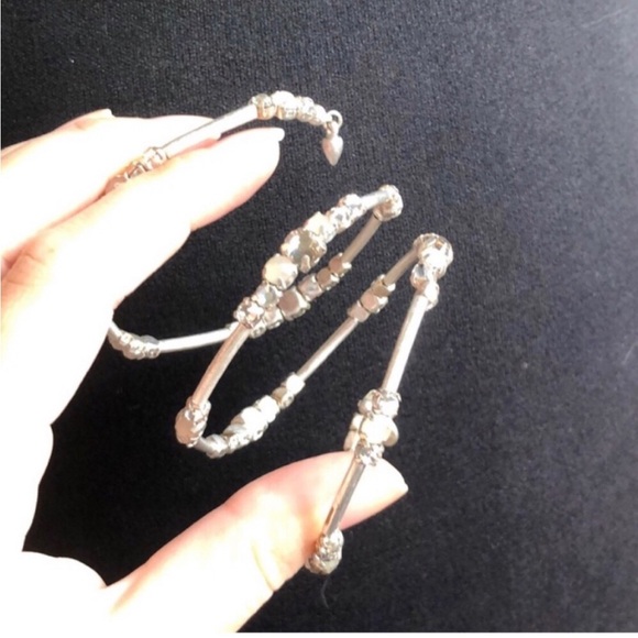 Stella & Dot - Isabelle Wrap Bracelet, Silver with Beads - Picture 3 of 6